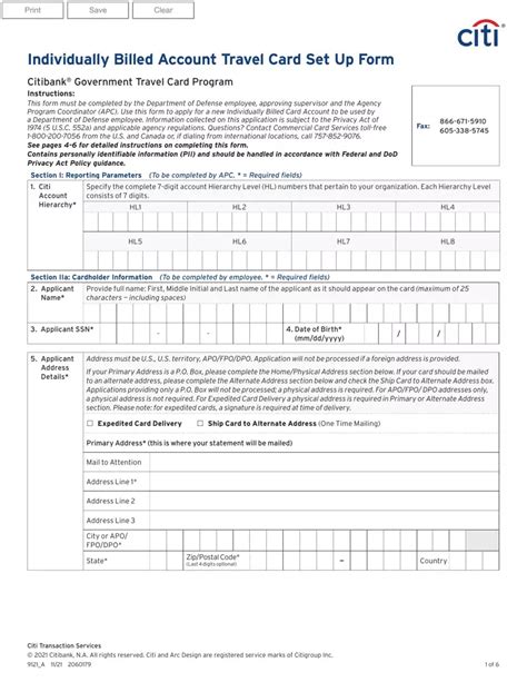 citibank government travel card application.